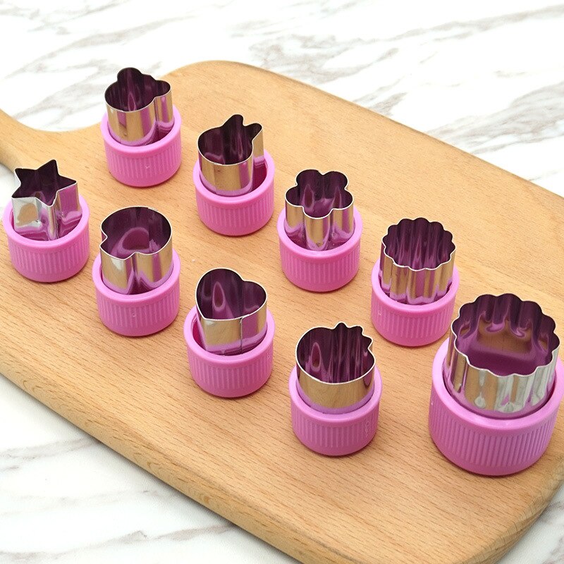 Rice Vegetable Fruit Cutter Mold 9Pcs/set Flowers Cartoon Cutter Mold Stainless Steel Cake Cookie Biscuit Cutting Shape Tools
