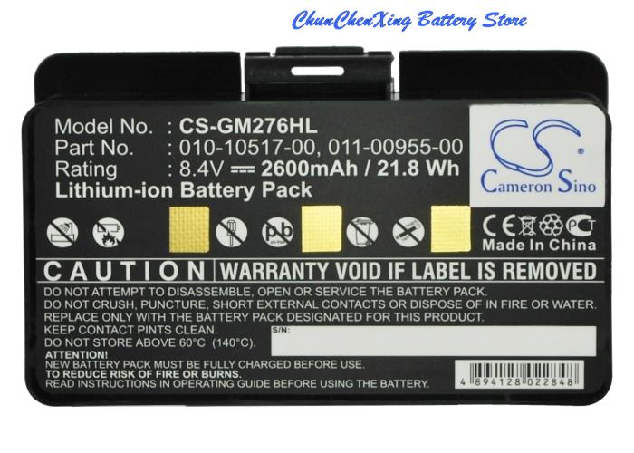 Batería de 2200mAh/2600mAh/3000mAh para Garmin GPSMAP 276, GPSMAP 276c, GPSMAP 296, 376C GPSMAP, 378, 478, 495, EGM478: 2600mAh