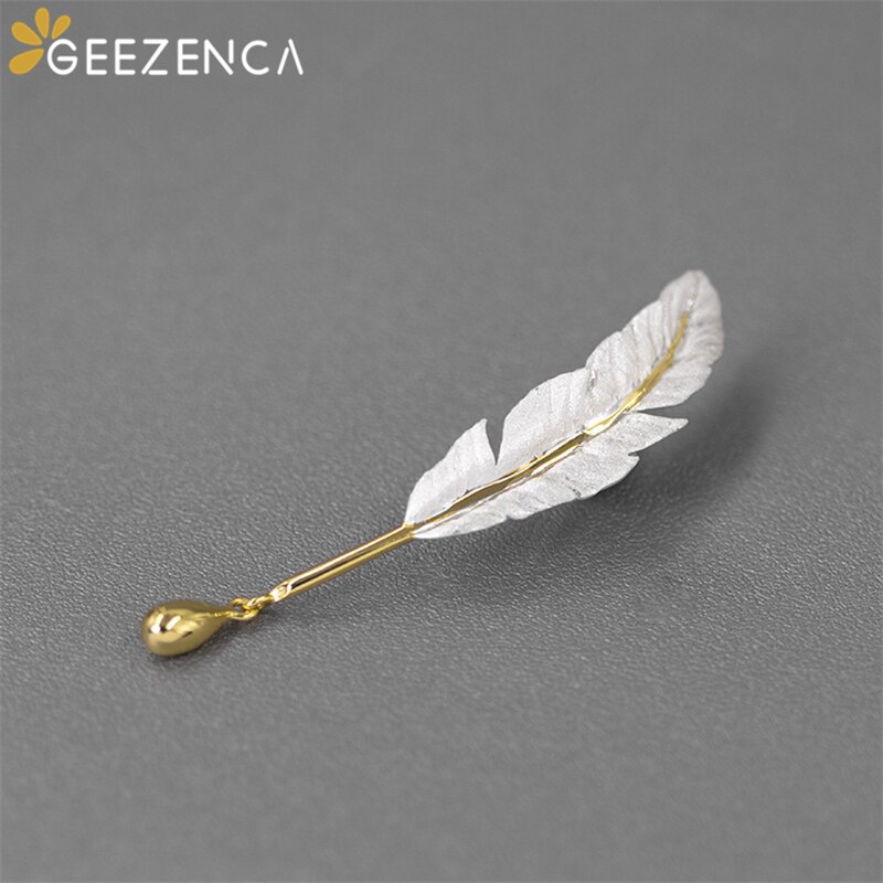 Originele 925 Sterling Zilveren Veer Pen Broche Fijne Sieraden Voor Vrouwen Kerst Jaar