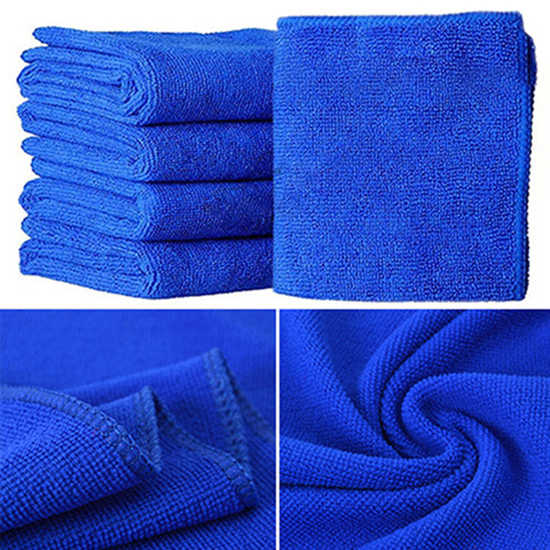 Serviette de nettoyage en microfibre 5 pièces | Chiffon de lavage doux absorbant, serviettes de nettoyage pour voiture, 25x25cm serviette de lavage antistatique pour la maison