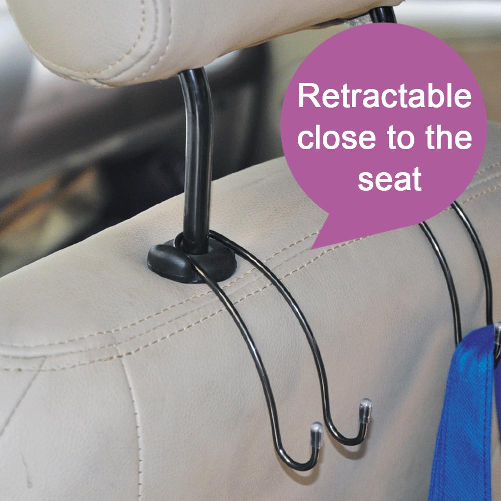 2Pcs Universal Car Back Seat Opknoping Haken Hoofdsteun Hanger Bag Organizer Houder Autostoel Haken Rvs Auto Accessoires