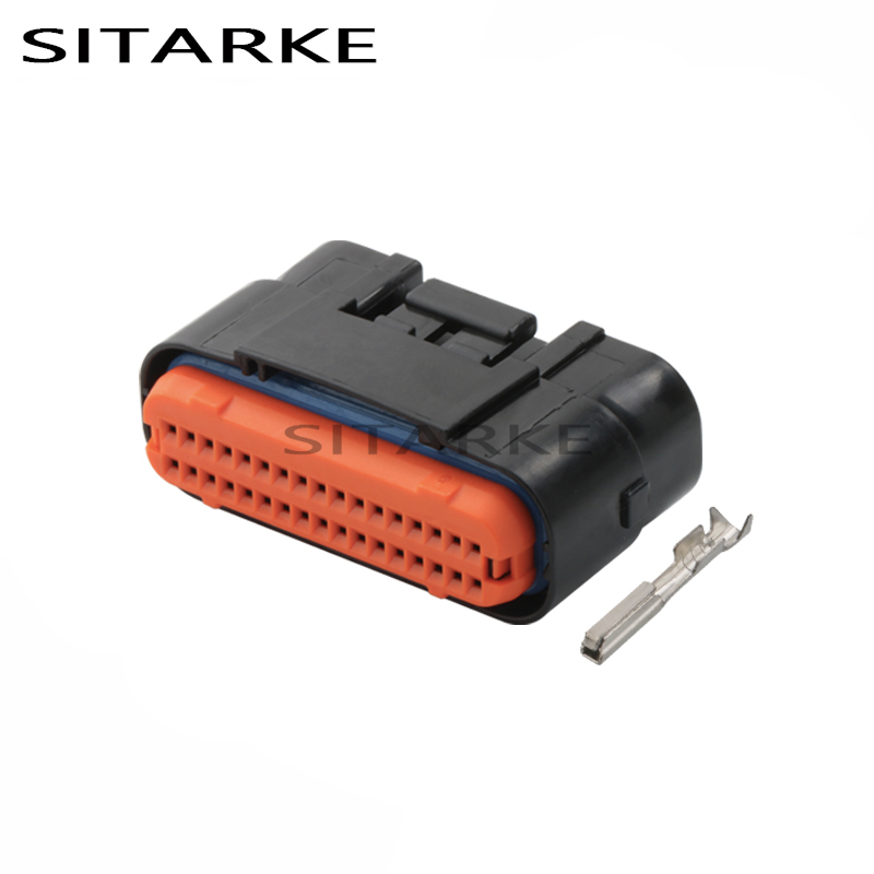 Conector de cable macho hembra sellado ECU automotriz, 34 Pines, enchufe Pcb para motocicleta YAMAHA, MX23A34XF1, MX23A34SF1, MX23A34NF1: Gris oscuro / Bajo 5 Unids