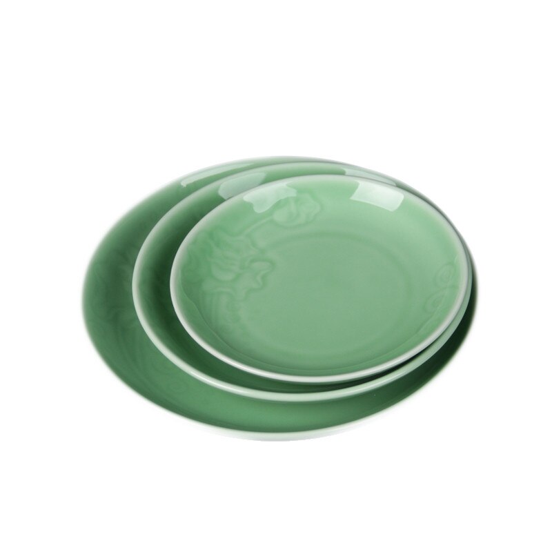 Platos de porcelana rosa para ensalada, fruta segura para microondas, Sushi, salsa, plato de especias, vajilla de combinación de cerámica, decoración: 7 Inches