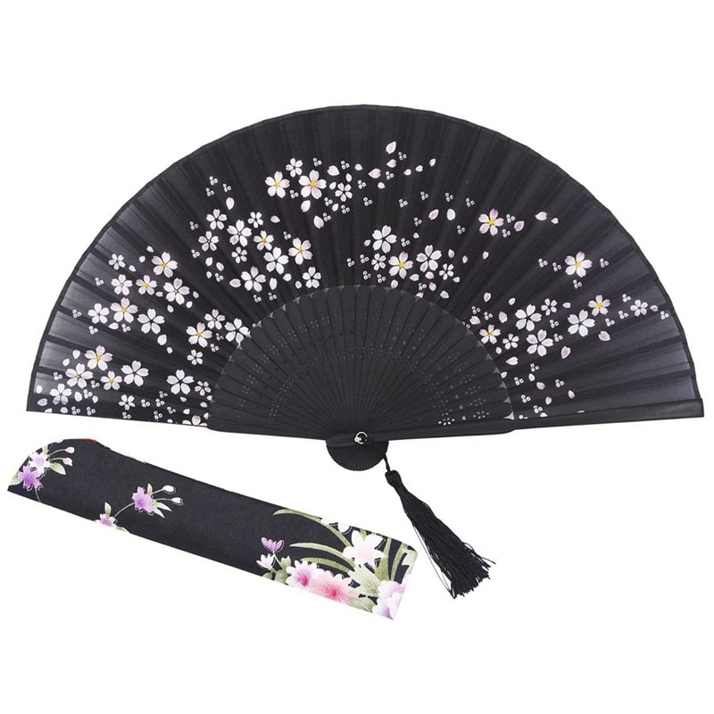 Charmante Elegante Moderne Vrouw Handgemaakte Bamboe Zijde 8.27 Inch (21 Cm) Folding Pocket Purse Hand Fan, inklapbare Transparante Hold