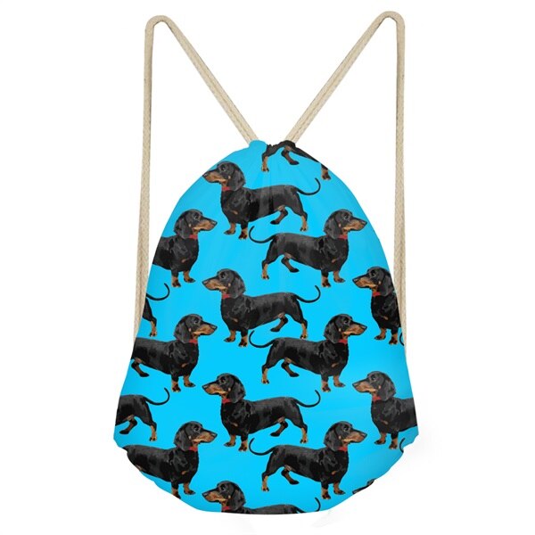INSTANTARTS Drôle Chien Teckel Imprimé Cordons Sacs pour Adolescents Filles décontracté Softback Sac Sacs Grande Étudiants Sacs À Dos: H10975Z3