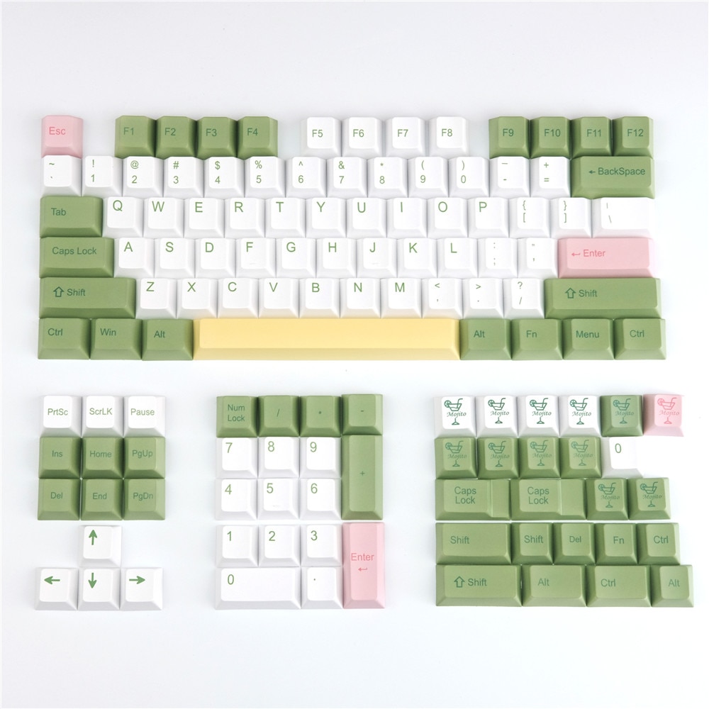 Mechanical Keyboard Mogitto Keycaps PBT Cherry Profile Keycap 5 Face DYE Sublimation 1.75U 2U 2.25U Shift 129 Keys Full Sets