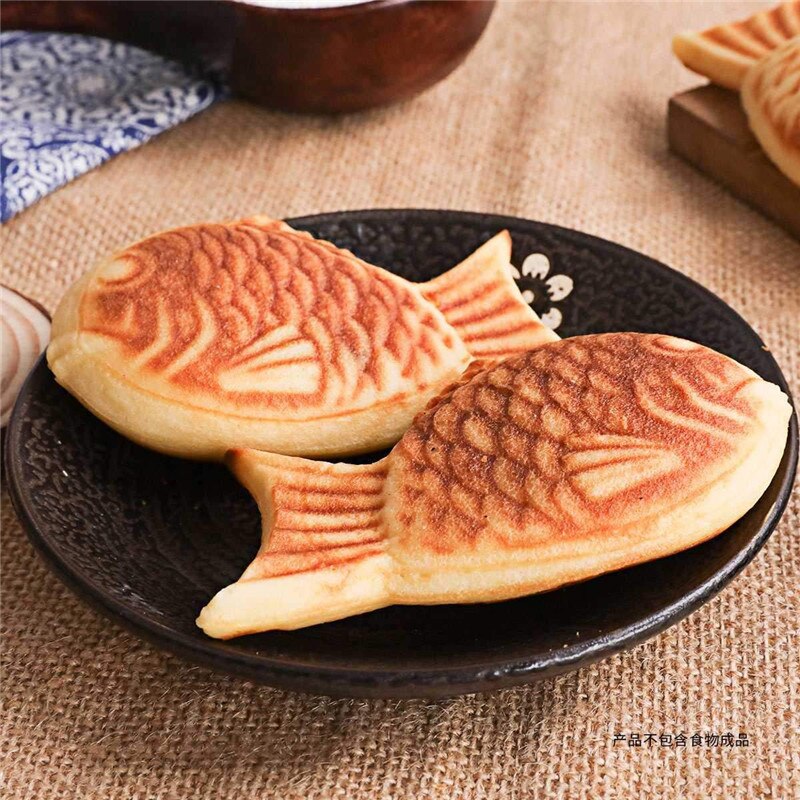 Taiyaki skimmel japansk fiskformet bageudstyr vaffelpande maker japansk pandekage dobbeltpande rustfrit stål stegepande
