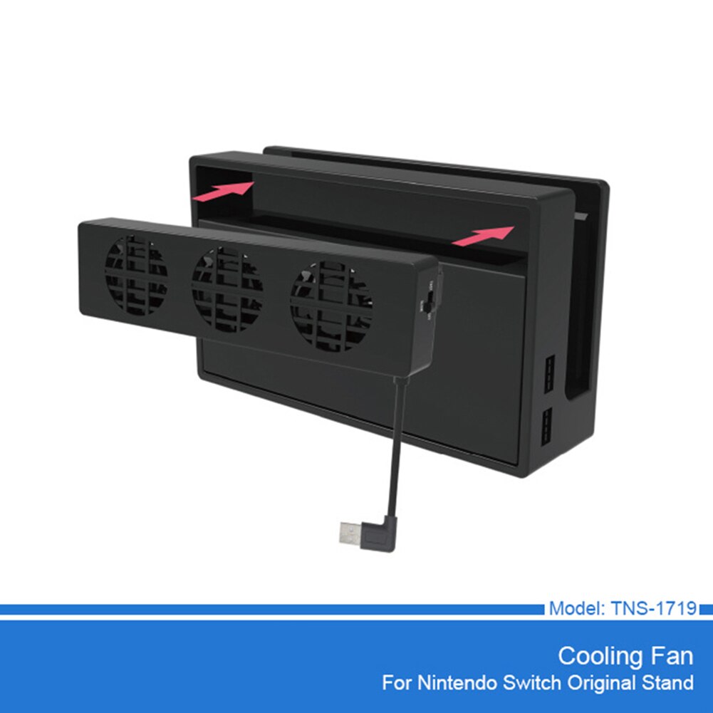 USB Cooling Fan Heatsink Radiator for Nintend Switch Adjustable Speed Control Gaming Console External Cooler Station with 3 Fans