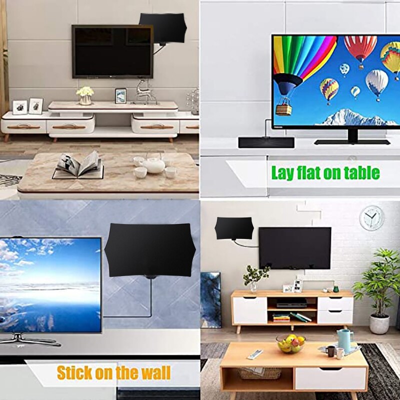 Tv-antenne versterkte hd digitale tv binnenantenne voor hdtv-kanalen bekijken met versterkt signaal