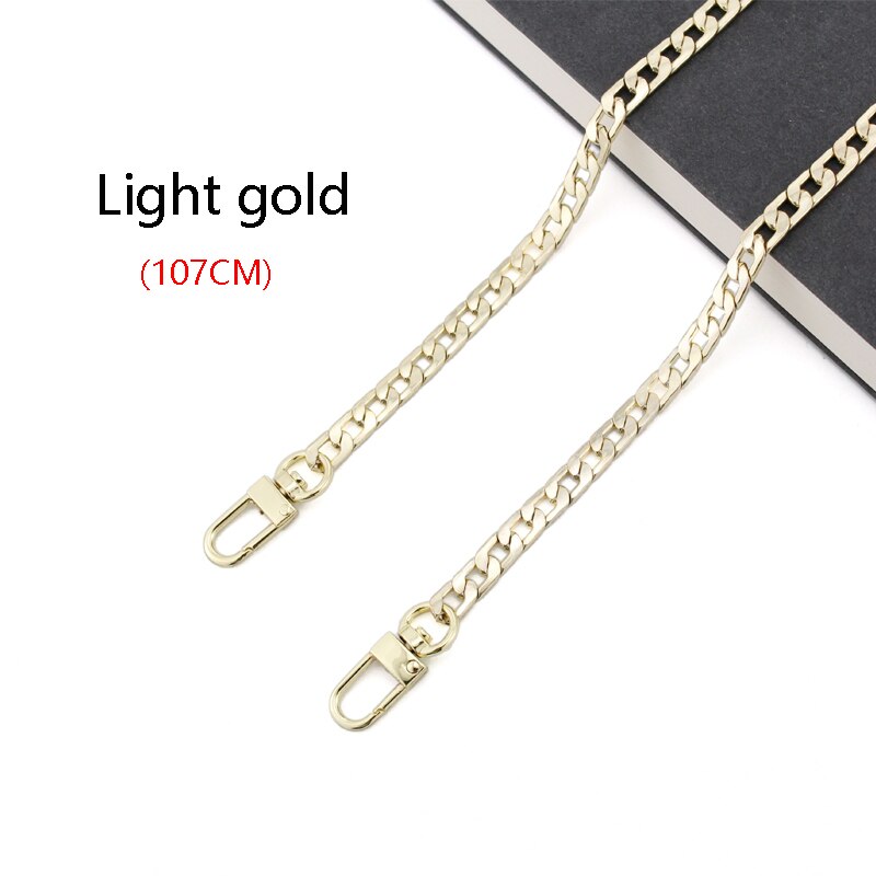 Bamader Platte Ijzeren Ketting Metalen Tas Riem Schouderriem Keten Tas Accessoires Met Messenger Handtas Diy Handvat: Light gold 107CM