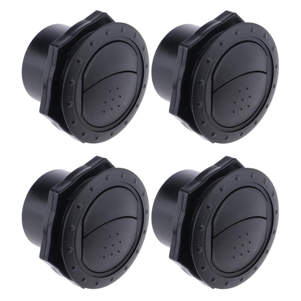 4pcs 2.36 x 2.55 inch Round Air Vent Louver, Air Conditioner Deflector Grill Cover for Marine Boat RV Caravan Car - Black
