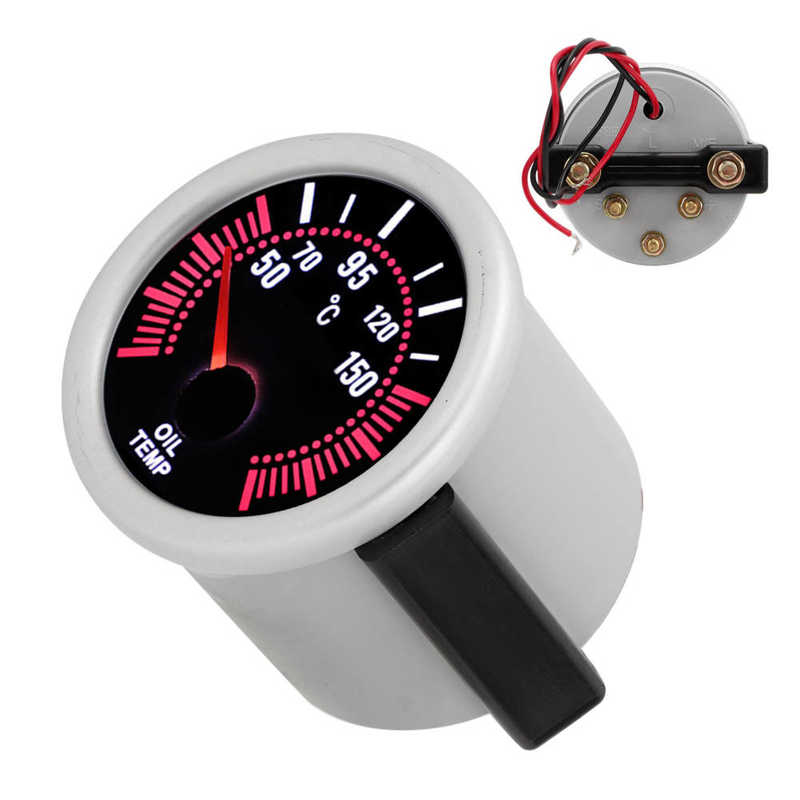 Jauge universelle de température d'huile de voiture, 52mm/2 po, lumière blanche, accessoire Automobile, 12V
