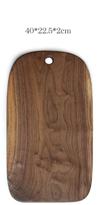 Master Star Entire Walnut Wood Food Serving Plate Multifunction Cutting Board Fruit Bread Tray Kitchen Dish: Black