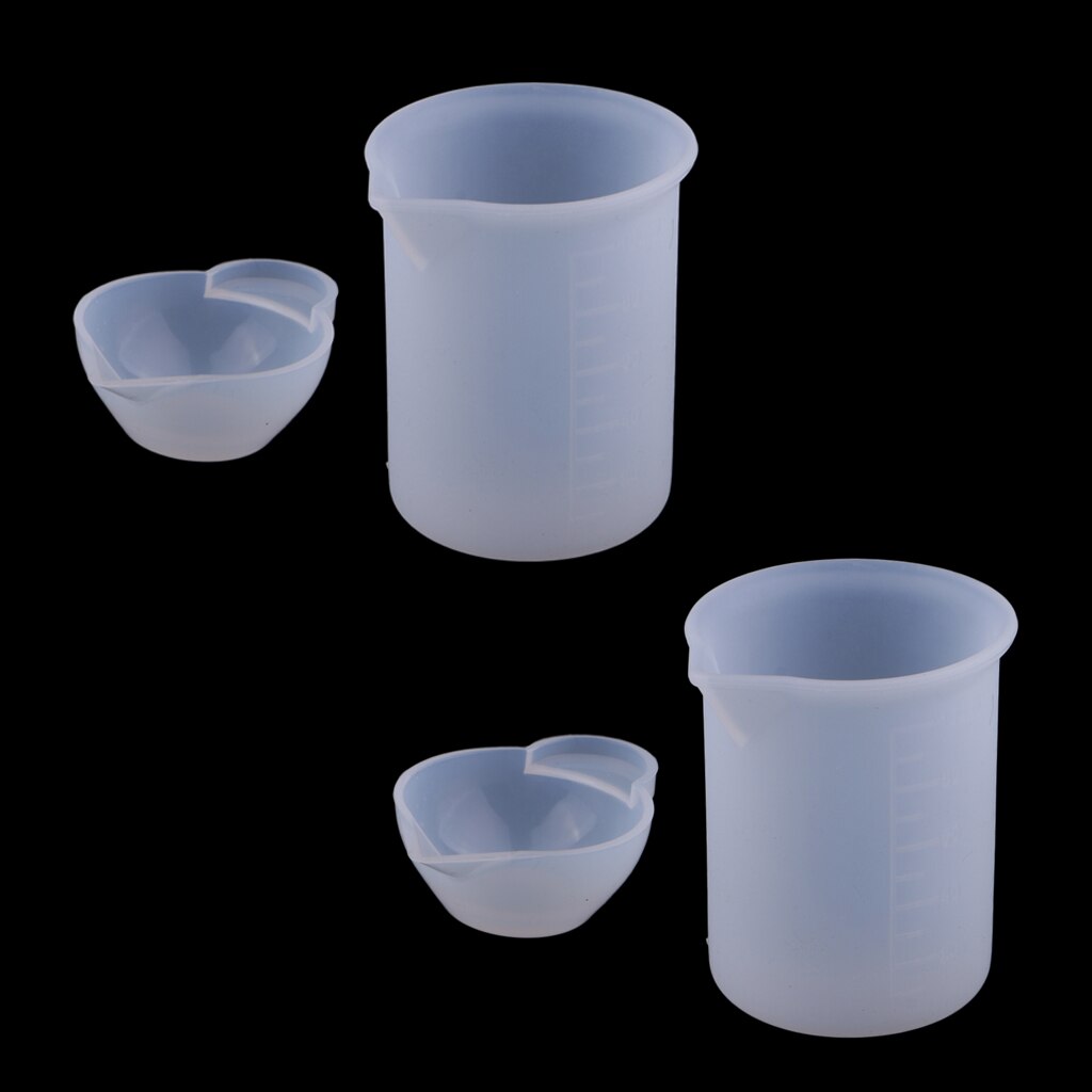 Prettyia4Silicone Measuring Mixing Cup for Liquid Epoxy Resin Jewelry Making
