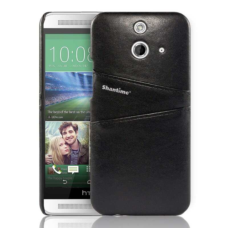 Luxury Vintage Pu Leather Wallet Case For HTC One E8 Phone Bag Case For HTC One M8 Business Card Slots Case: For HTC One E8 / Black