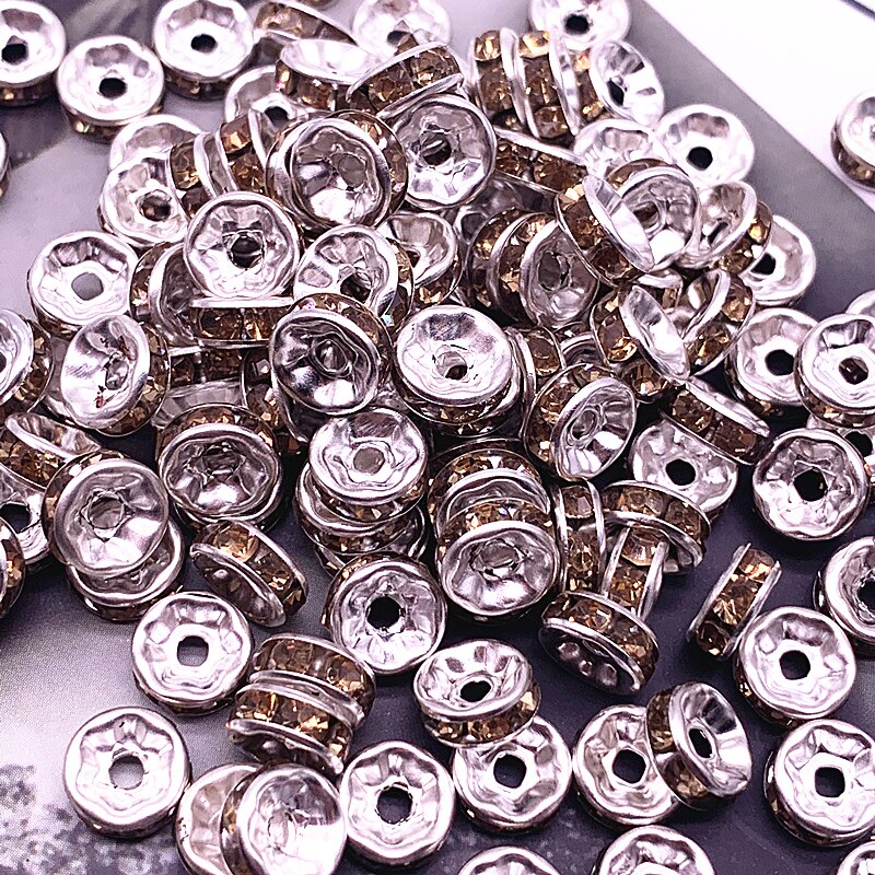 Nowy 50 sztuk 8mm czeskie Crystai Rhinestone szklane okrągłe koraliki dystansowe luzem koraliki do tworzenia biżuterii DIY bransoletka naszyjnik: 05