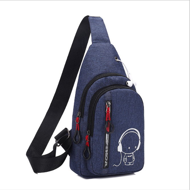 Lichtgevende oxford schoudertassen voor vrouwen messenger bags Crossbody mannen casual sling Bag Anti Diefstal borst tas waterdichte reistas: Blue