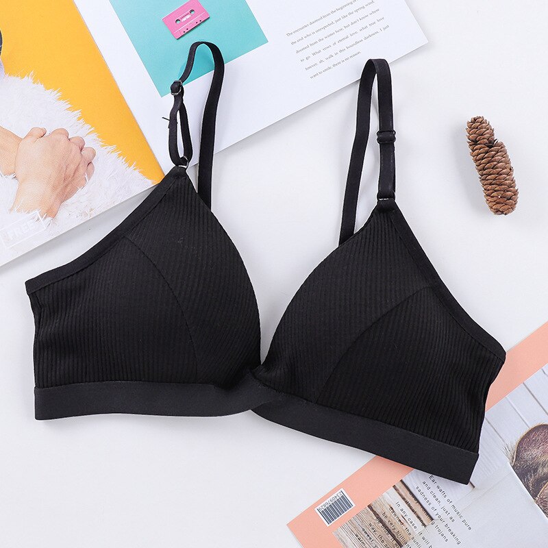 SVOKOR Push Up Bra Adjustable Beauty Backless Seamless Bralette Elastic Force Women's Underwear Crop Top: Black Bra