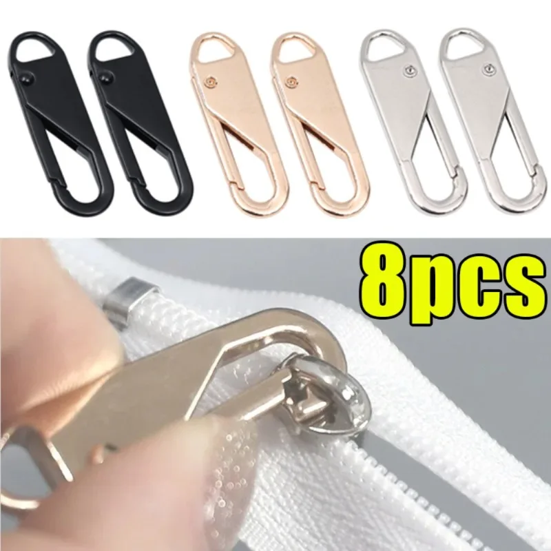 Kit de reparación de cremallera instantánea, tirador deslizante de cremallera de , repuesto para hebilla rota, bolsa de viaje, cabeza de cremallera de maleta, 2/8 Uds.