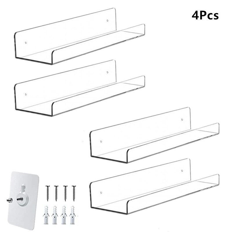 2/3/4Pcs Clear Home Office Book Storage Rack Acryl... – Grandado