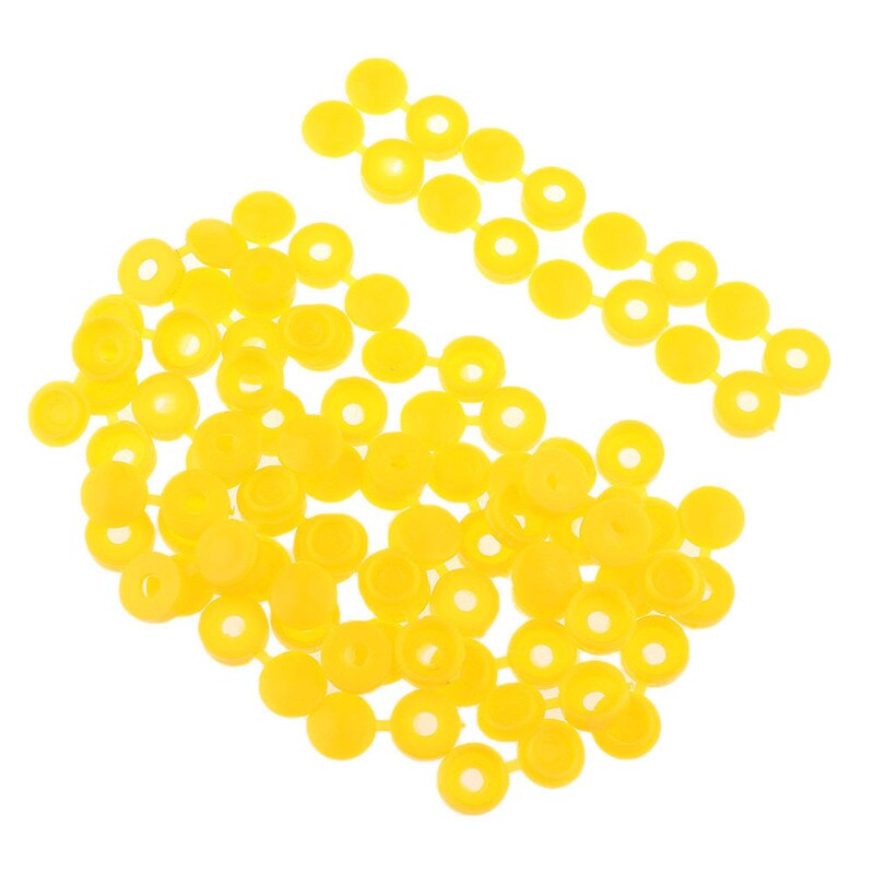 6 stk. bil nummerplade fastgørelsessæt skruer og hætter praktisk holdbare sort hvide gule hætter #294009