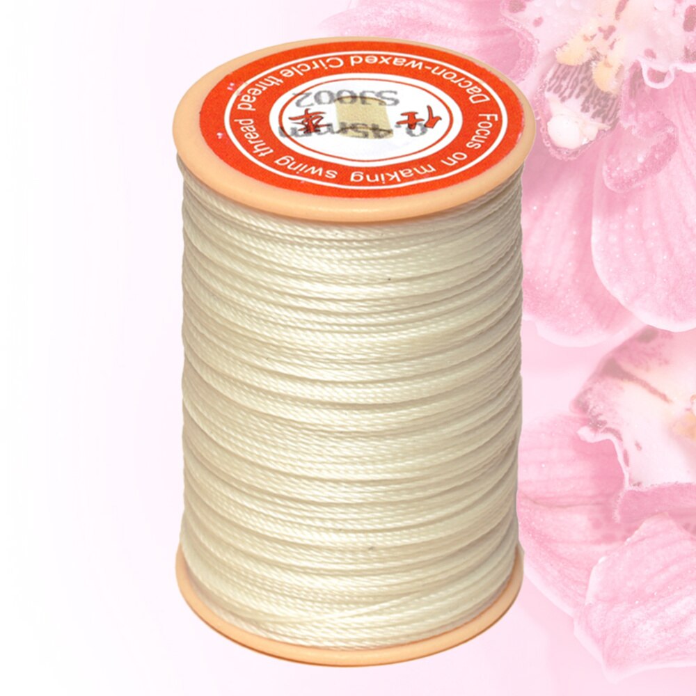 1PC Good Round Durable Practical 0.45mm Leather Sewing Thread for Stitching: White rice - 002