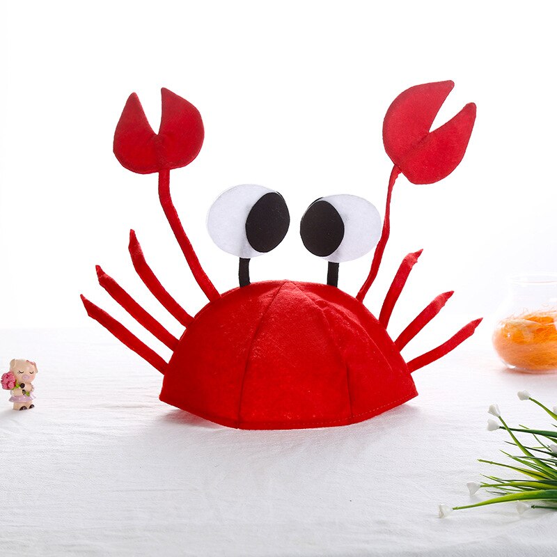 Cappello animale di mare granchio rosso aragosta divertente regalo di natale accessorio Costume cappello adulto bambino felice anno nuovo: Default Title