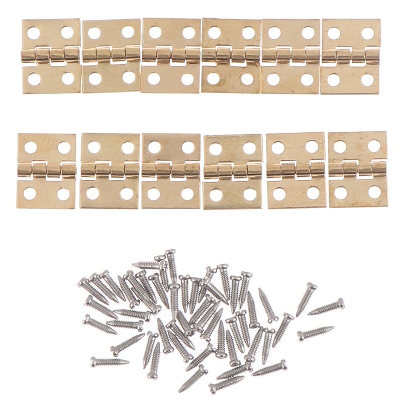 1:12 Dollhouse Miniature Fitment Material Metal Hinges And Screws For Mini Door
