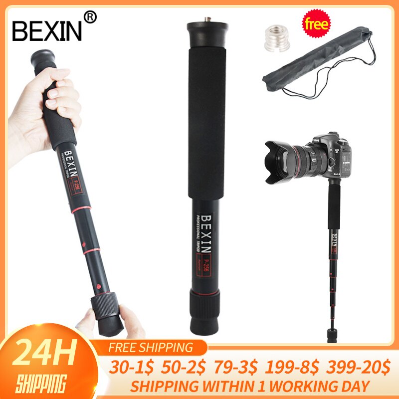 P256 shooting monopod is flexible, lightweight, portable monopod, aluminum rotary telescopic 5-section cane for SLR camera