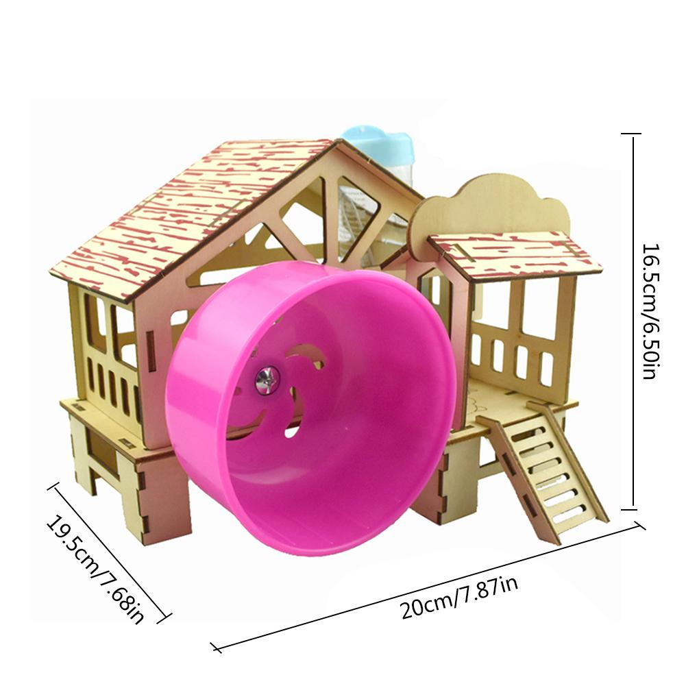 Pet Bed Hamster House Hideout Hut Double-storey Pet Stairs Tunnel Toy Playground For Small Pet For All Seasons