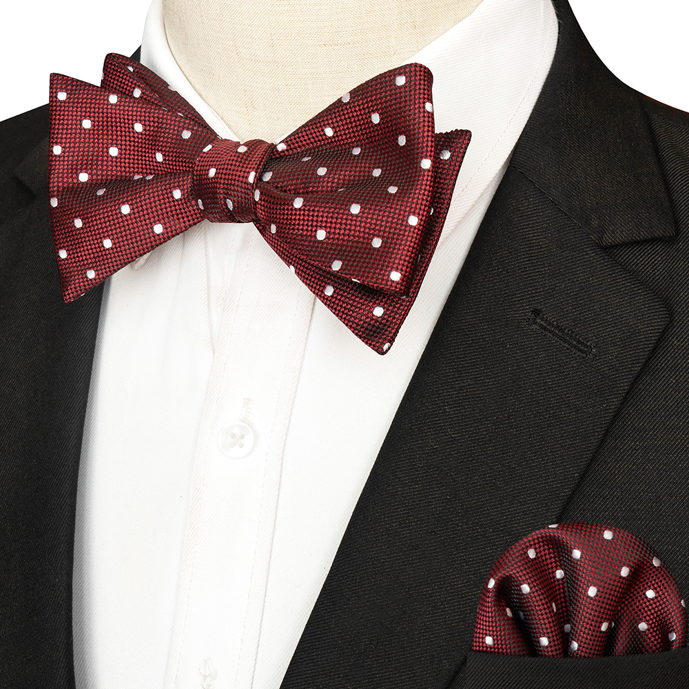 EASTEPIC Gestreifte Fliege für Herren, Einstecktuch-einstellen, kariertes Accessoire, Paisley-Krawatte, Blumenmuster, gepunktet, reines Schwarz, Abendparty: Silber