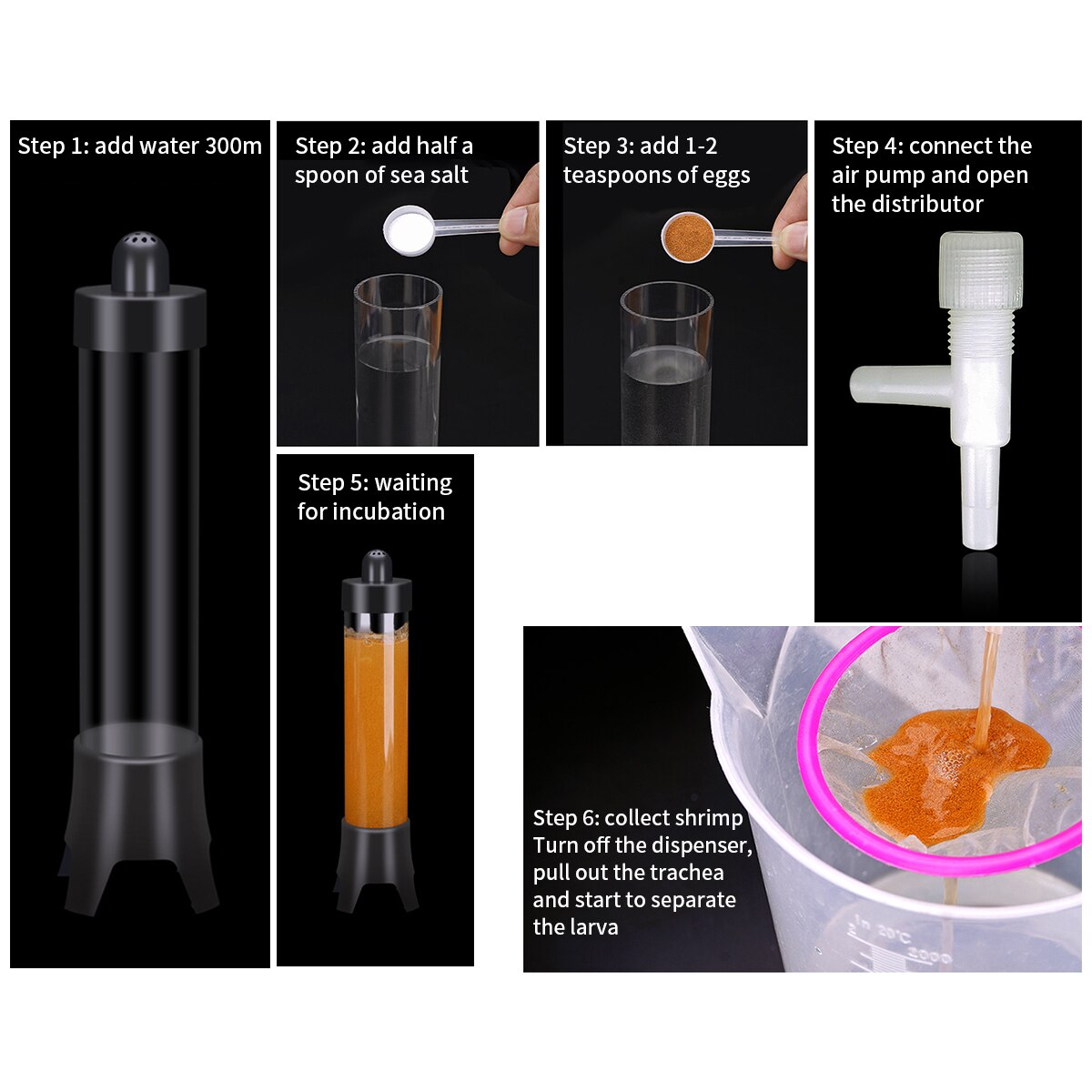 Aquarium Adjustable Brine Shrimp Hatchery Fish Tank Artemia Eggs Incubator Tool Out of Tank Egg Hatching Equipment