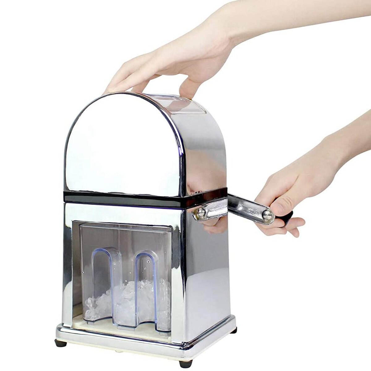 Stainless Steel Manual Ice Crusher Mini Ice shavers Chopper Snow Cone Smoothie Maker Ice Block Breaking Machine Slush Machine
