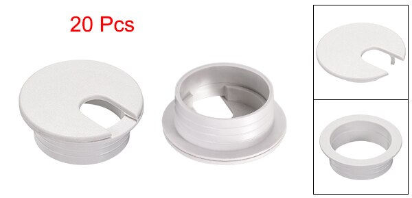 uxcell Uxcell 20 Pcs Cable Hole Cover, 1-3/8"/2" Plastic Desk Grommet for Wire Organizer, (White/Black/Orange): 1-3(8 inch (White)