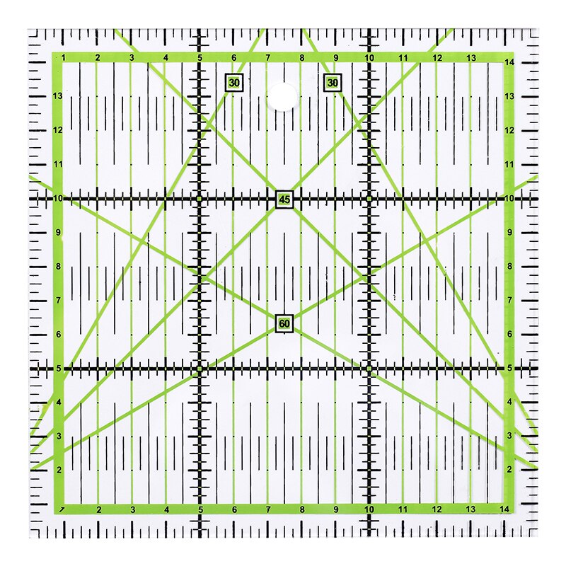 1Pc High-grade Multi-Function Acrylic Drawing Ruler 15*15cm Sewing Measuring Patchwork Yardstick Rulers School Office Supplies: 01