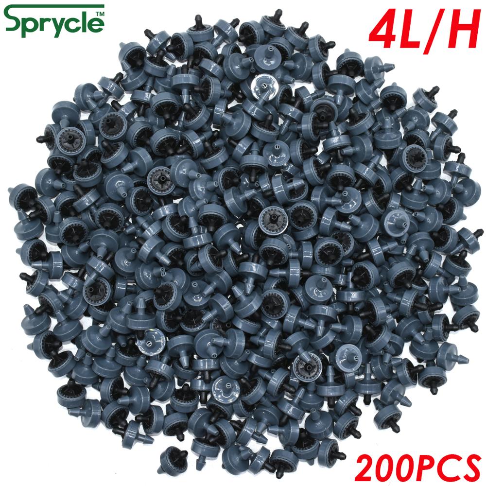 SPRYCLE 200X Tuin 2L 4L 8L Drukcompenserende Emitter Regulator Druppelirrigatie Vaste Stroom Druppelaar 4/7mm Slang Kas
