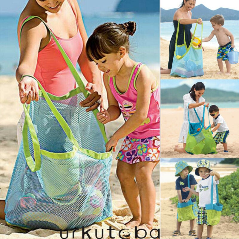 Sac DE jouets DE plage pour enfants, fourre-tout, filet DE sable pliant