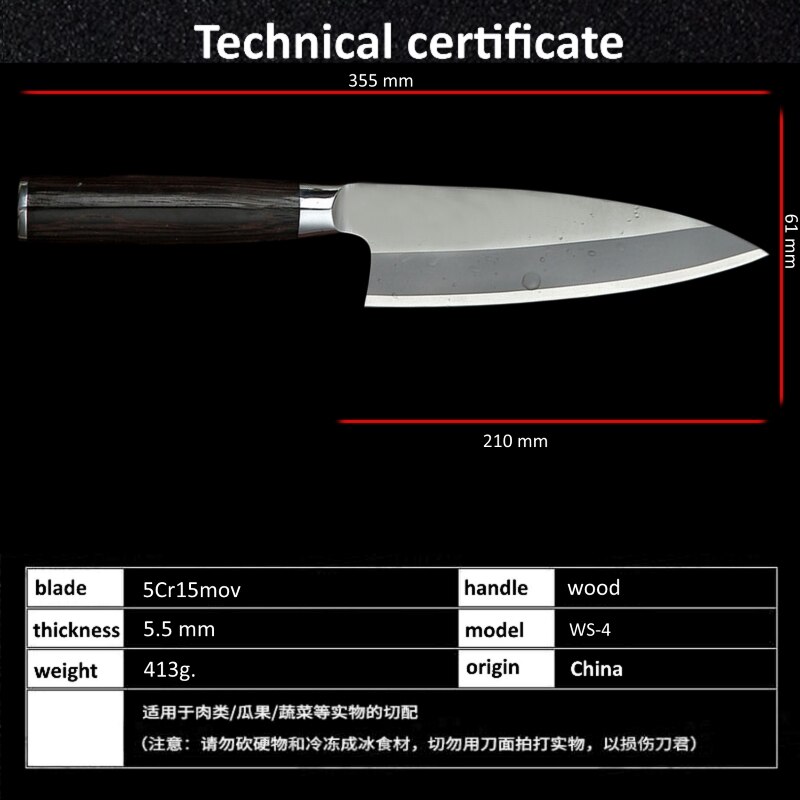 Skiva snida köksknivar japansk deba kniv tonfisk skärverktyg sashimi sushi rostfritt stål kockkniv