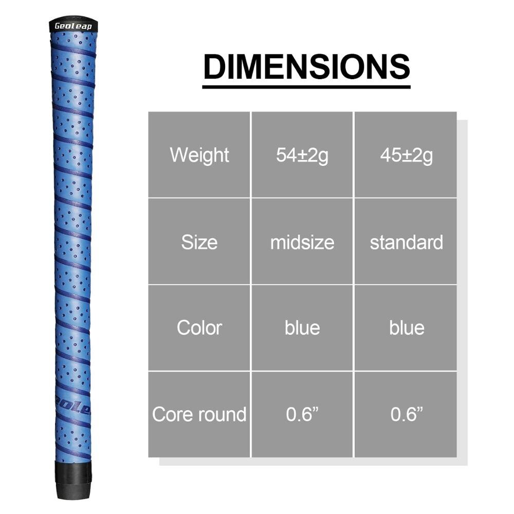 Geoelap wrap golfgreb 10 stk / sæt standard / mellemstore golfklub greb jern og træ greb 4 farver at vælge: Blå-standard