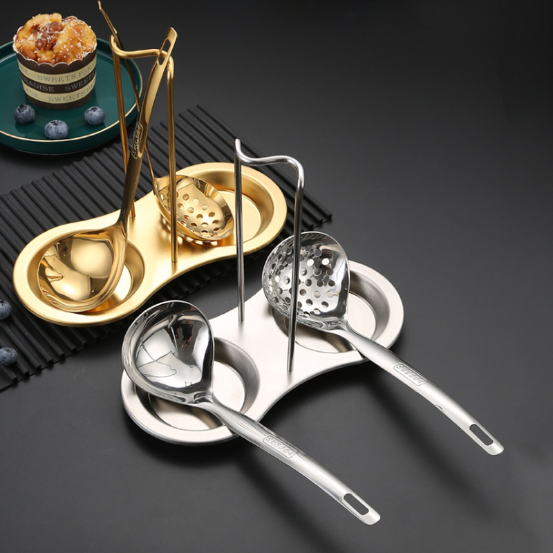 Uchwyt na łyżkę robić zupy Półka na sztućce ze stali nierdzewnej Taca na łyżkę Restauracja Chochla Półki Gadżet kuchenny Taca robić przechowywania narzędzi kuchennych