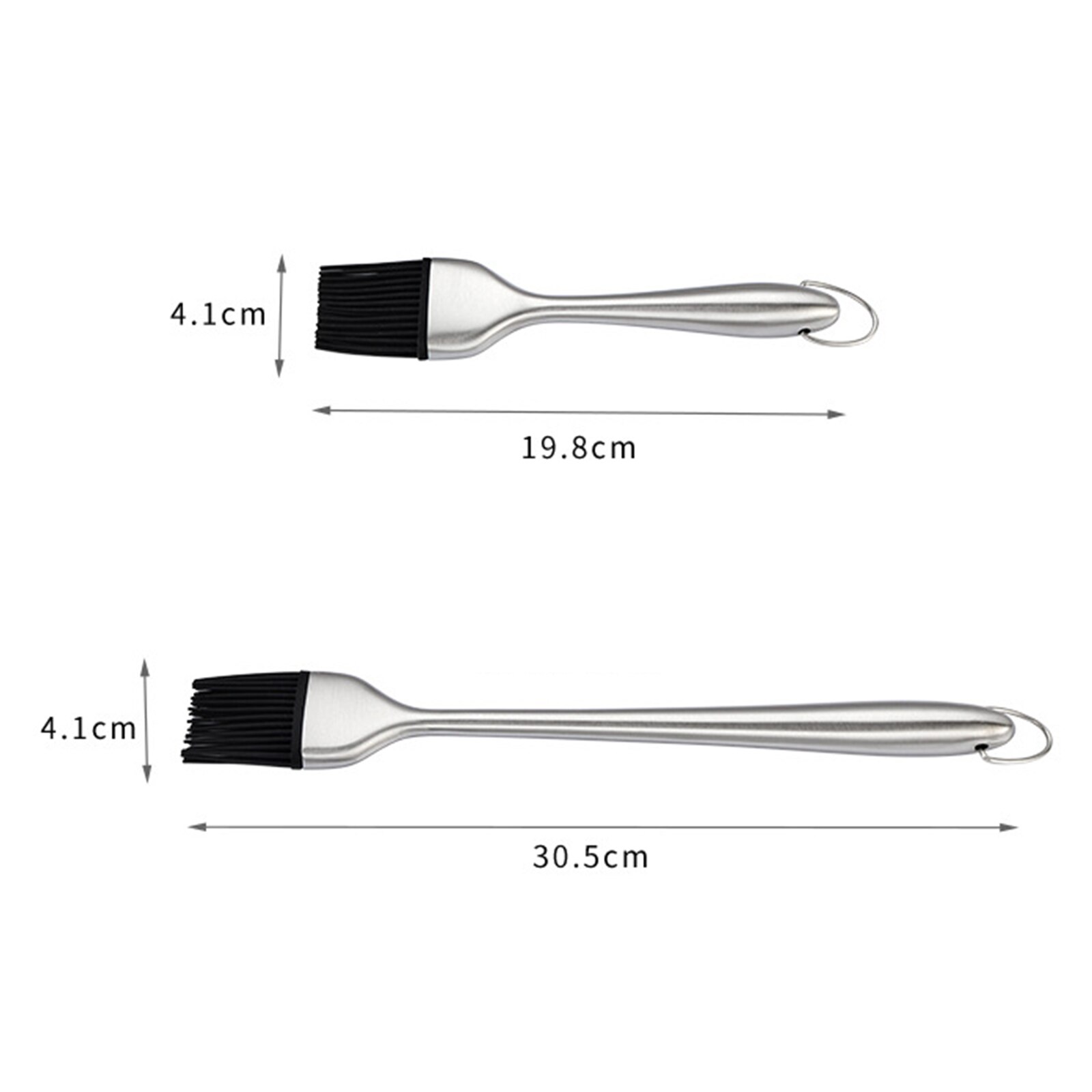 BBQ Oil Brush Silicon Basting Head Stainless Steel Handle Grill Barbecue Cooking Food safe Sauce Brush Removable Kitchen Gadget