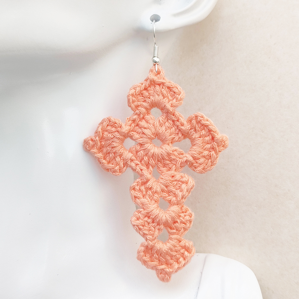 Orecchini con croci tutto'uncinetto per donna Accessori fatti a mano Gioielli Articoli essenziali per le vacanze quotidiane