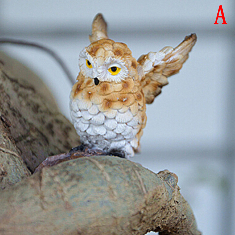 Boneco de paisagem, coruja, resina, jardim doméstico, decoração diy, micro ornamentos, decoração