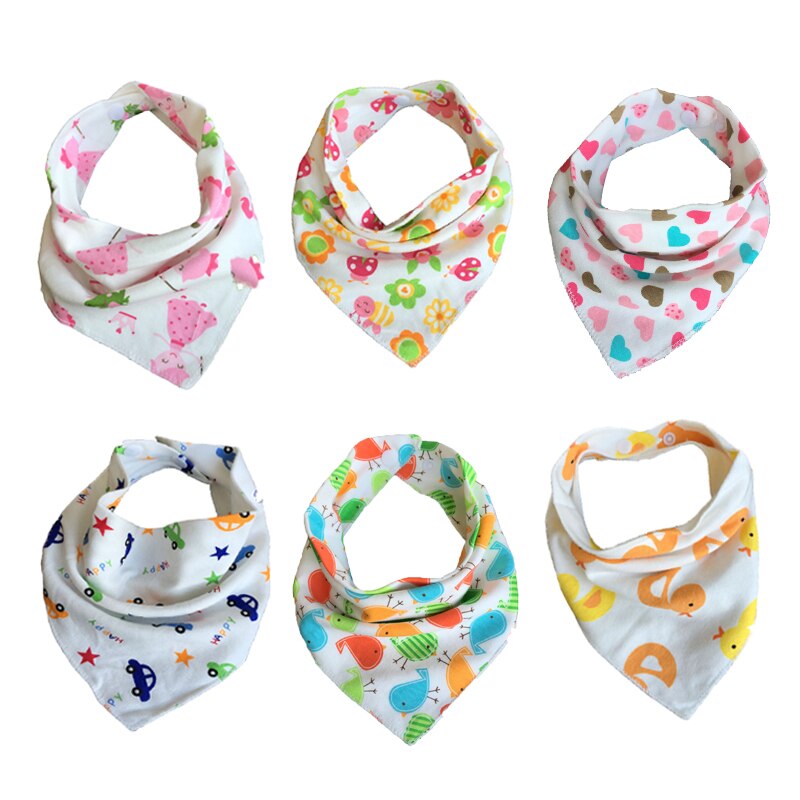 30pcs/lot Organic Cotton Double Layers Kids Baby Bibs Towel Bandanas Triangle Burp Saliva Infant Toddler Bandana