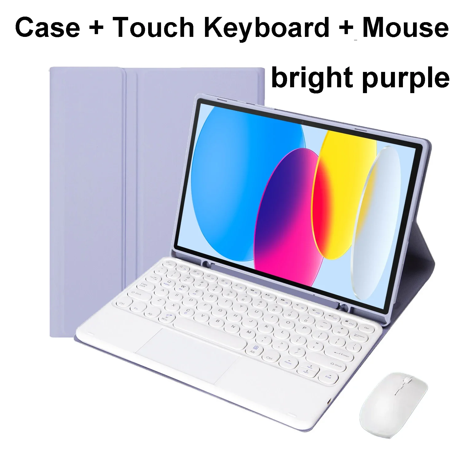With Keyboard PU Tablet Case for IPad 11th Generation 11 Inch A16 Bluetooth Mouse Covers for Apple IPad 10th Funda: eleven / PURPLE