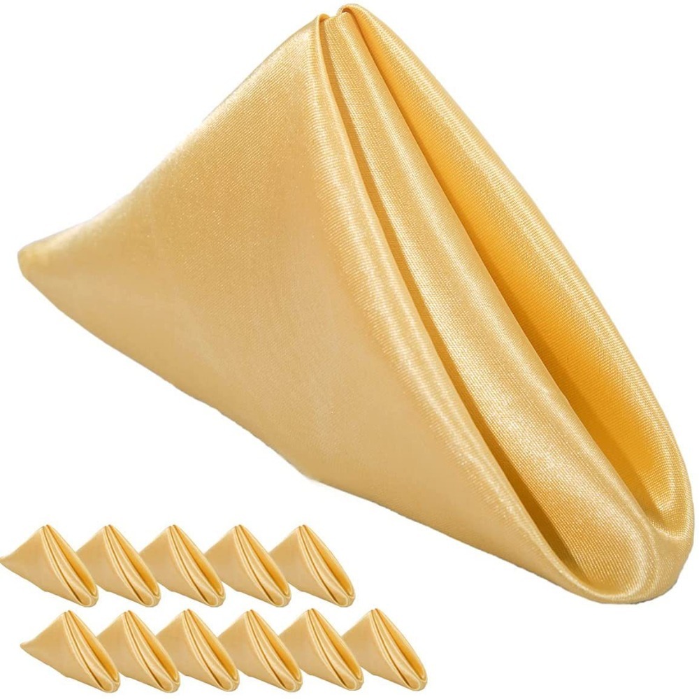 10 stuks bruiloftsdecoratie 30 x 30cm satijnen servetten, zachte herbruikbare dinerservetten, wasbare tafelservetten, hotel: Zwart