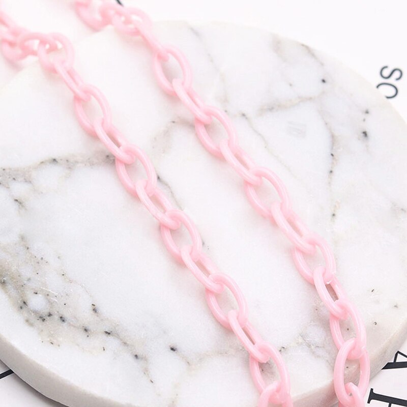 DoreenBeads Bunte Kunststoff Geschlossen Gelötet Link Kabel Kette Oval DIY Herstellung Von Schmuck Erkenntnisse 13x8mm, 42cm Lang, 2 PCs: Pink