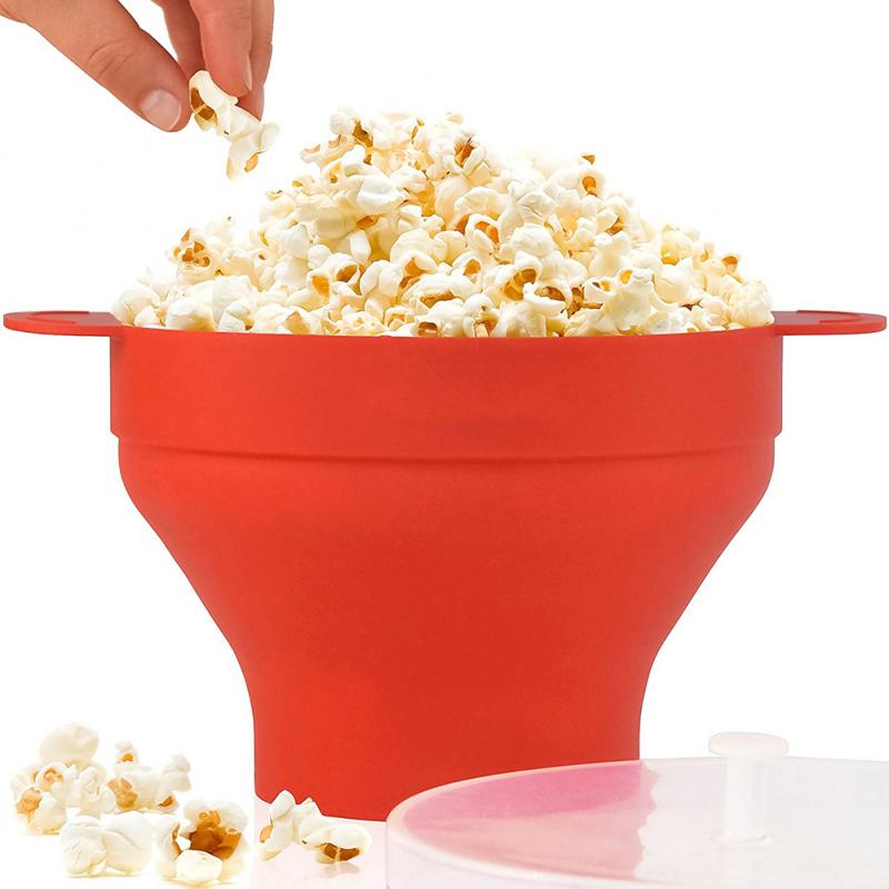 Cubo para hacer palomitas de maíz con tapa de microondas, utensilio de cocina seguro para hacer palomitas de maíz