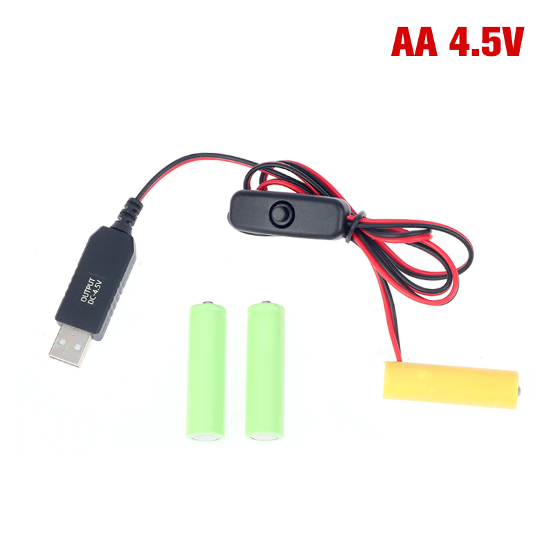 Aaa Attrappe-Batterie Adapter USB-Netzteil Schalter Kabel ersetzen aaa Batterien für Fernbedienungen Kamera Spielzeug LED-Streifen: Blau