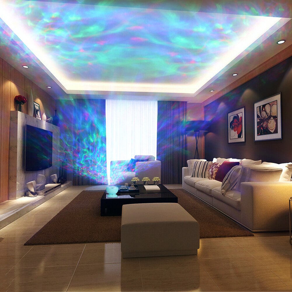 Multicolor Ocean Wave Light Projector Nachtlampje Met Mini Muziekspeler Voor Woonkamer En Slaapkamer Baby Lamp